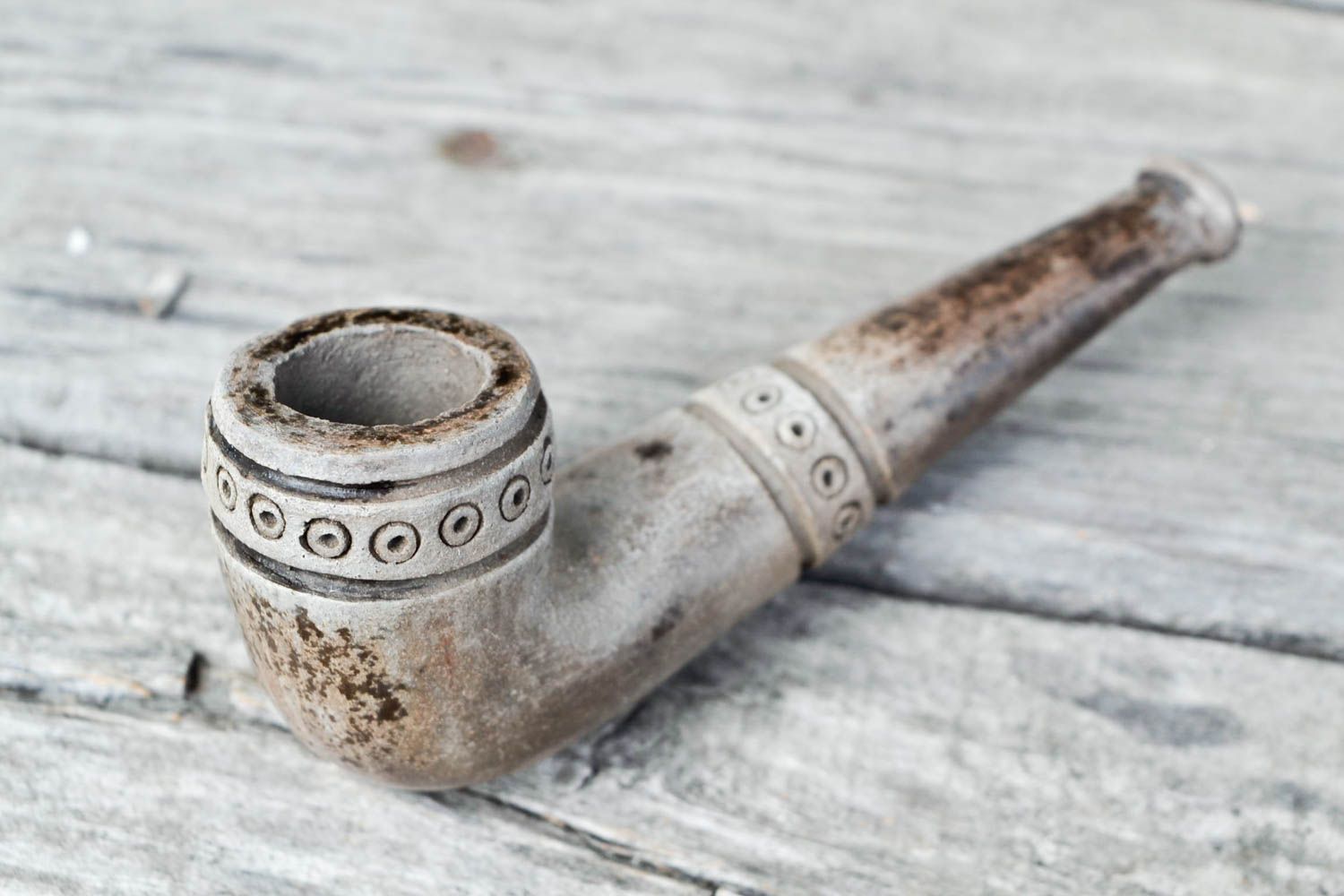 Pipa para tabaco de barro artesanal accesorio para fumar decoración de casa foto 1