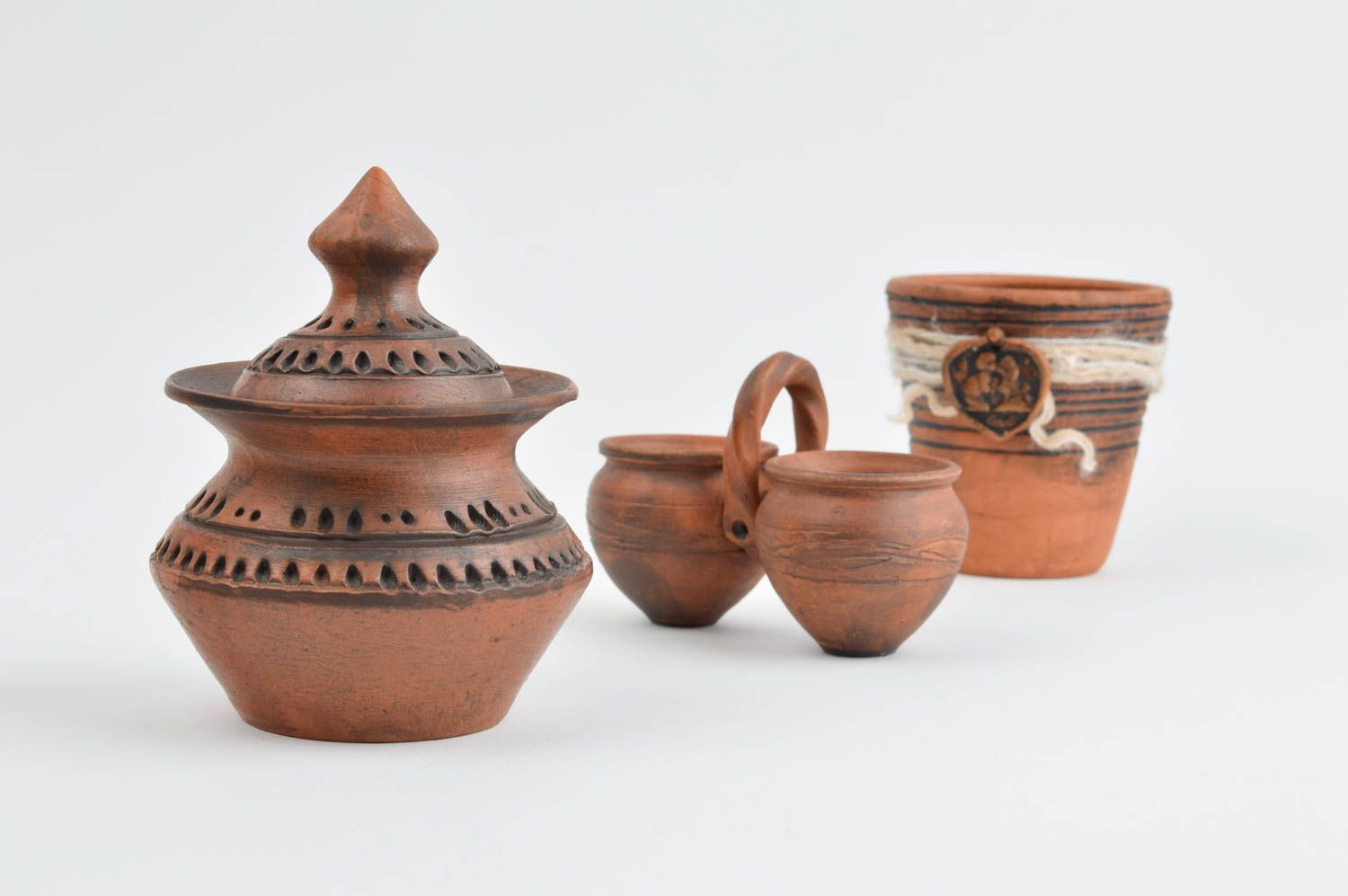 Tarros de barro hechos a mano vasijas de barro originales cerámica artesanal foto 4