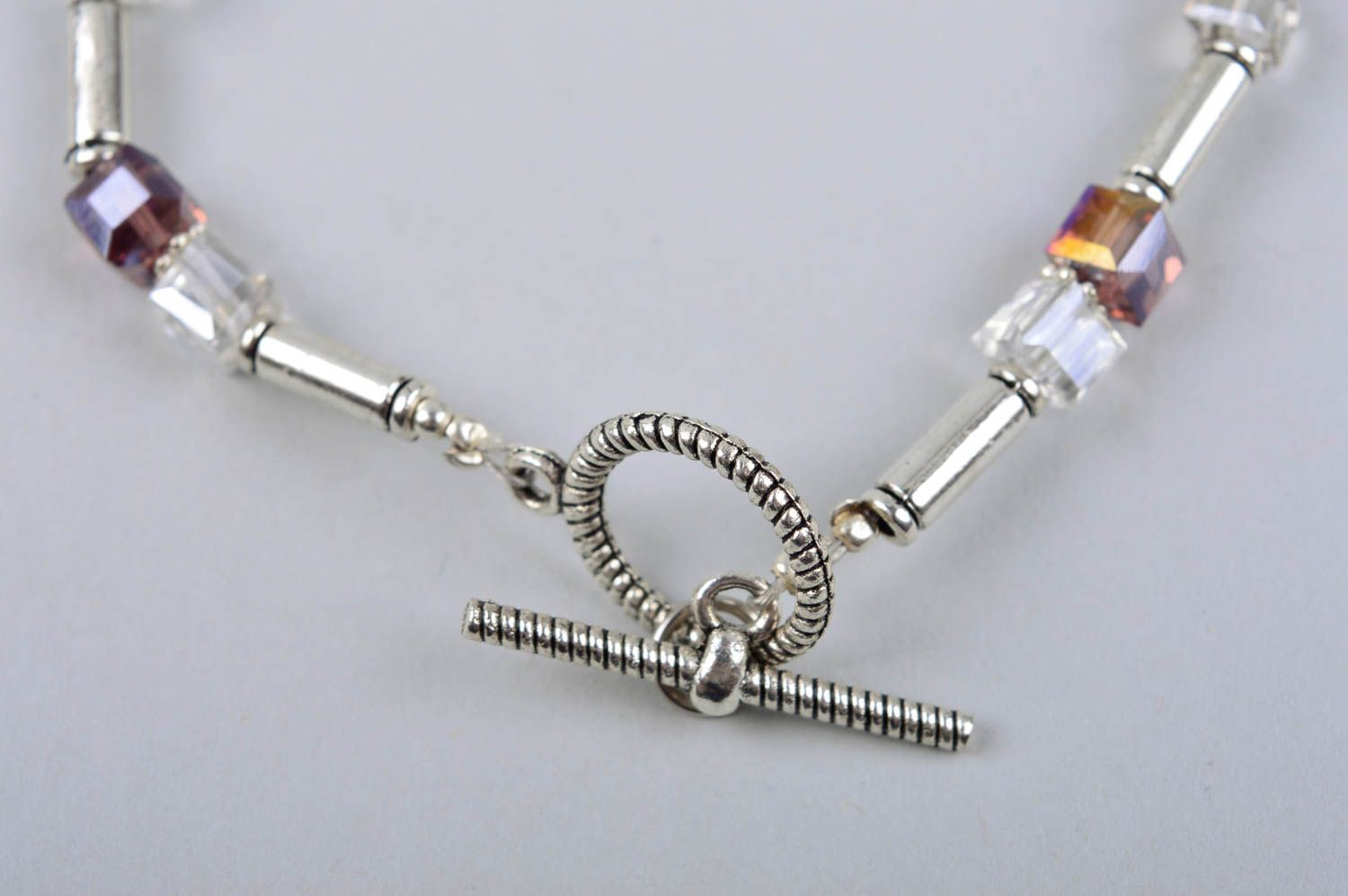 Bracelet cristaux et métal Bijou fait main design élégant Cadeau pour femme photo 5