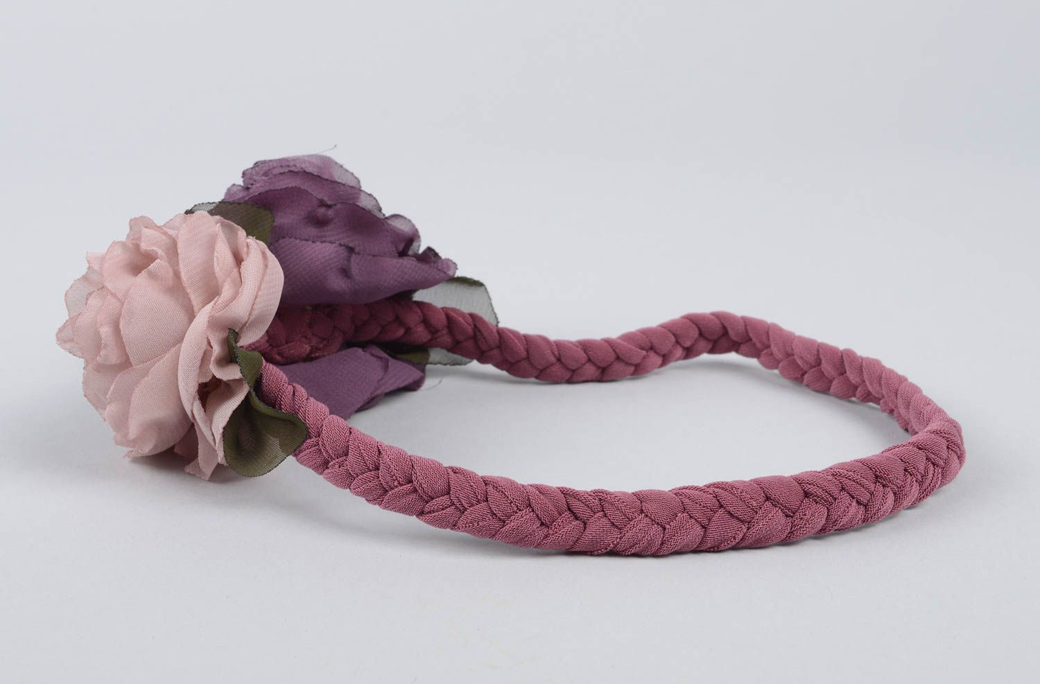 Dunkles Haarband mit Blumen handmade Designer Schmuck Accessoire für Haare  foto 3