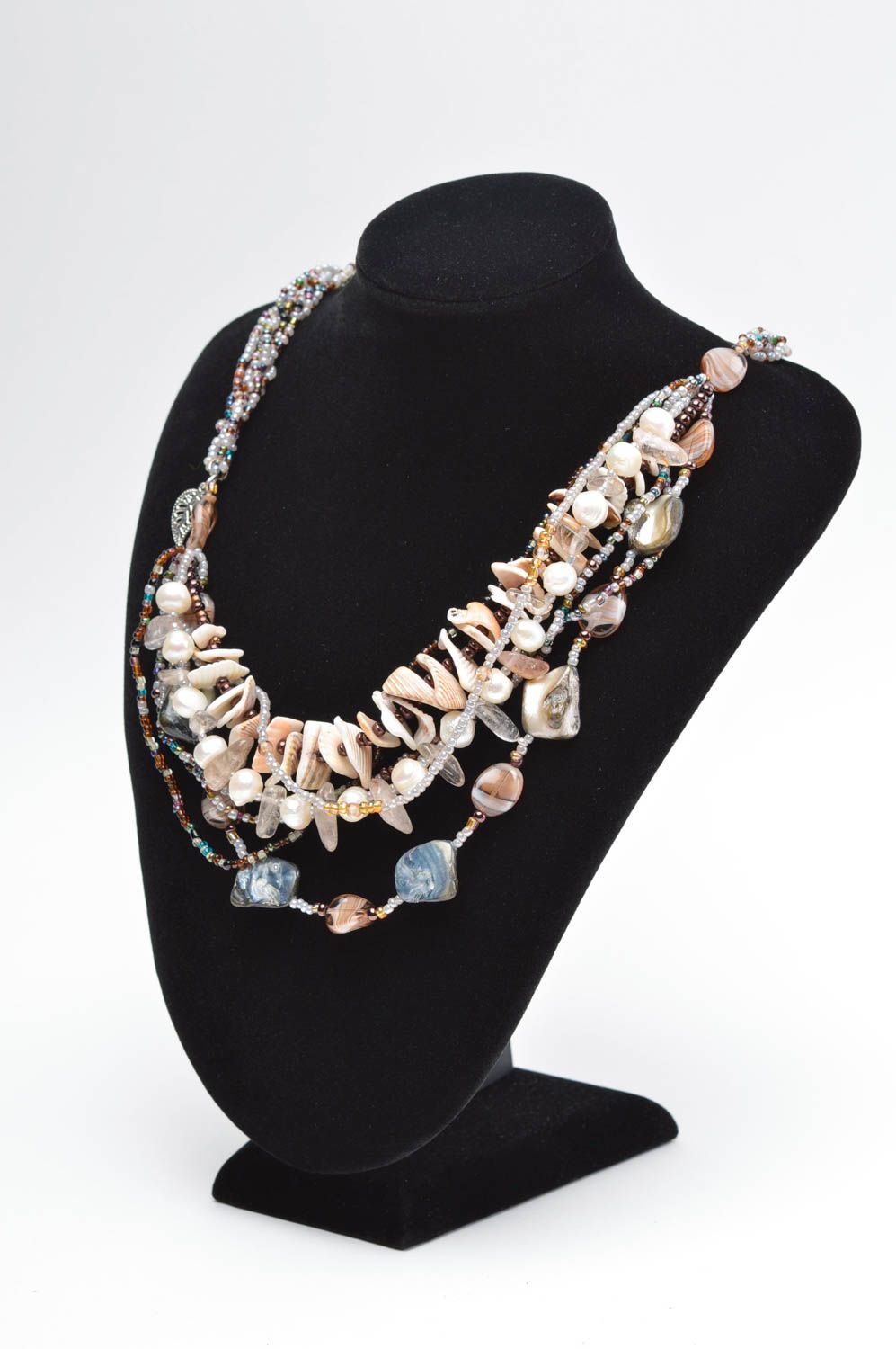 Collier perles de rocaille fait main Bijou femme multirangs Accessoire mode photo 5