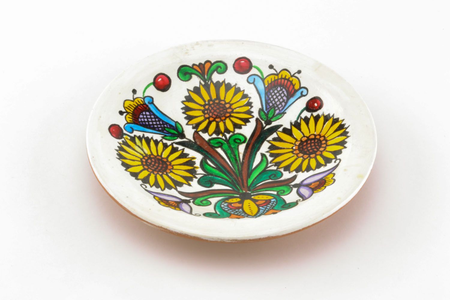 Керамическая тарелка с росписью фото 4