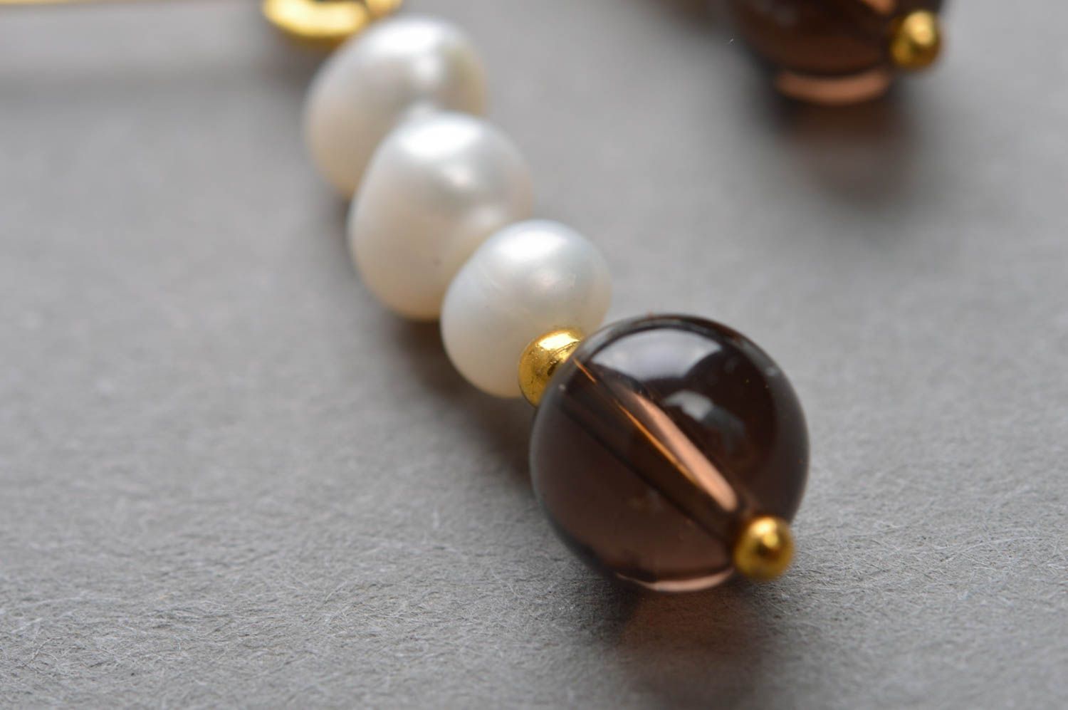 Pendientes hechos a mano con perlas de río regalo original accesorio de moda foto 4