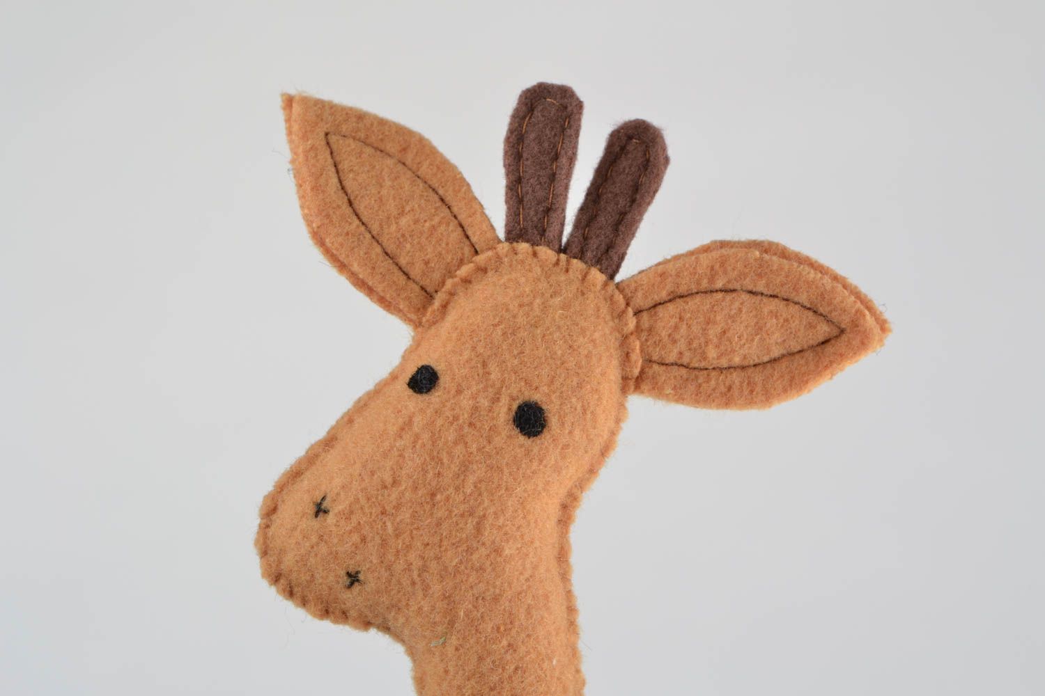 Unusual nice homemade felt fabric soft toy for kids and home decor Giraffe photo 4