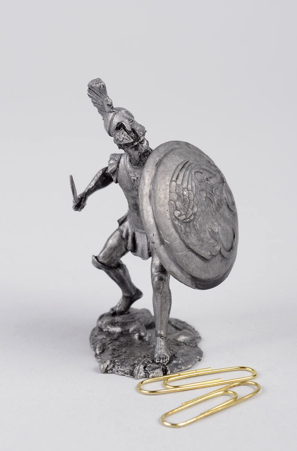 Figura artesanal de estaño guerrero valiente decoración de hogar regalo original foto 4