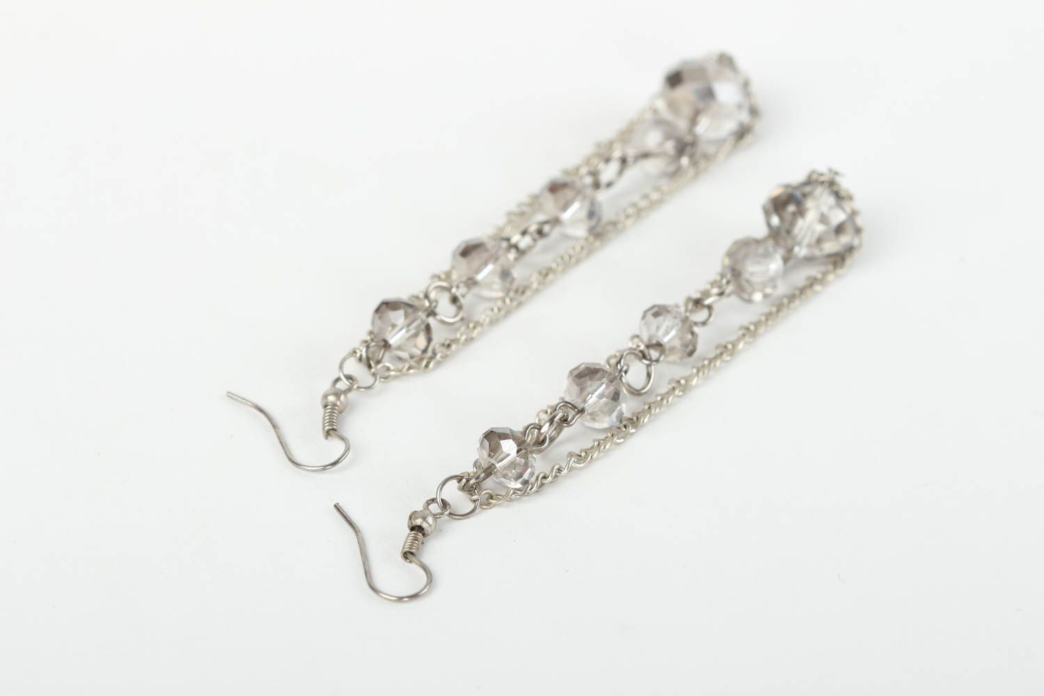 Damen Ohrringe handmade Accessoires für Frauen Kristall Schmuck lang schön foto 4