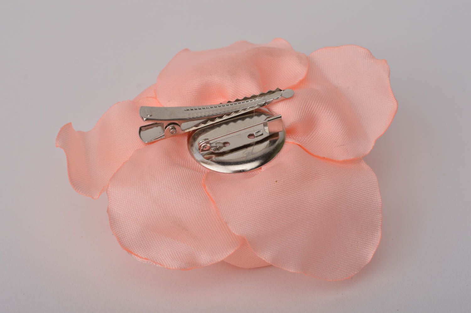 Pinza broche de flor rosada hecho a mano accesorio transformador regalo original foto 10