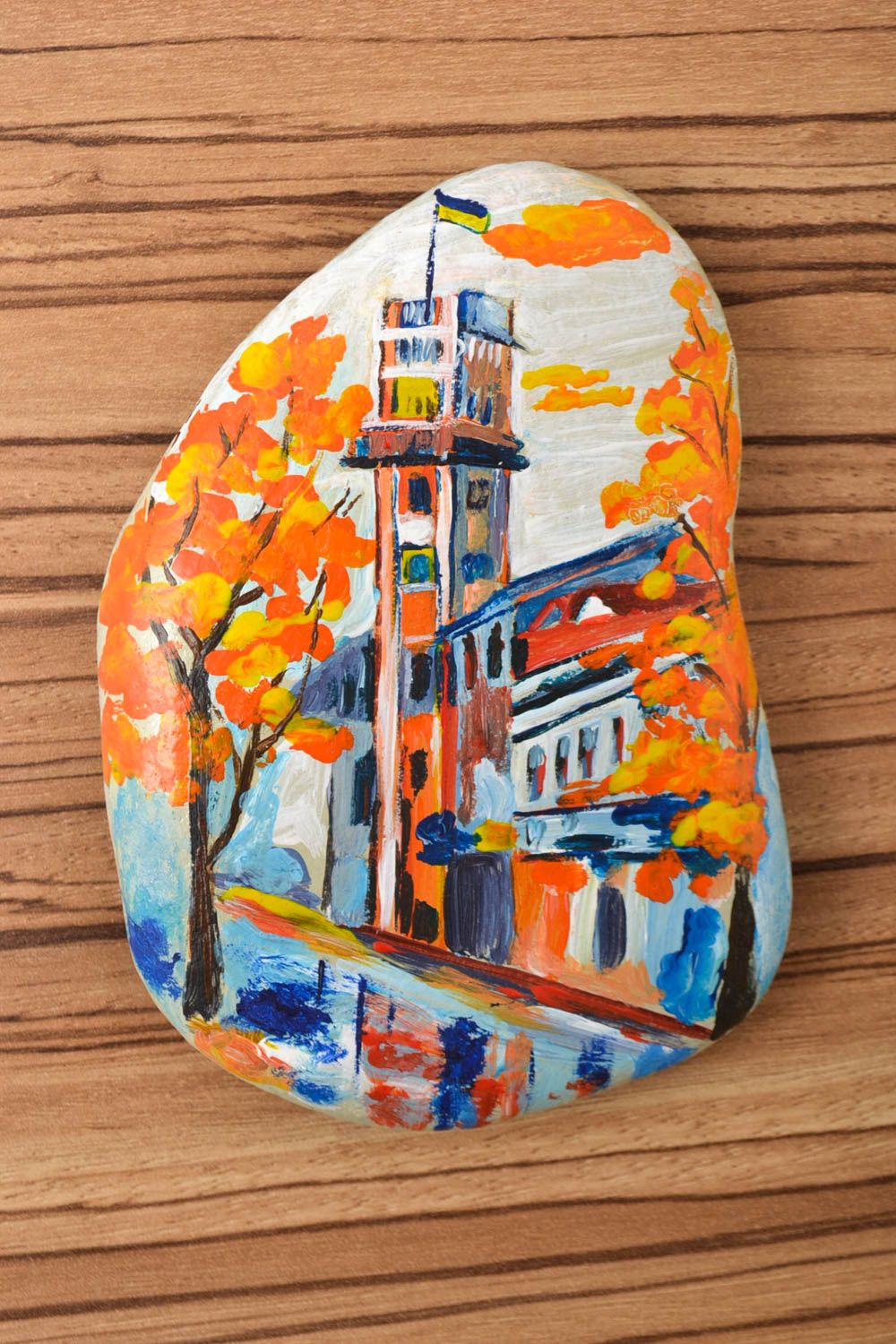 Морской камень хэнд мейд раскрашенный камень декор для дома краски города фото 1