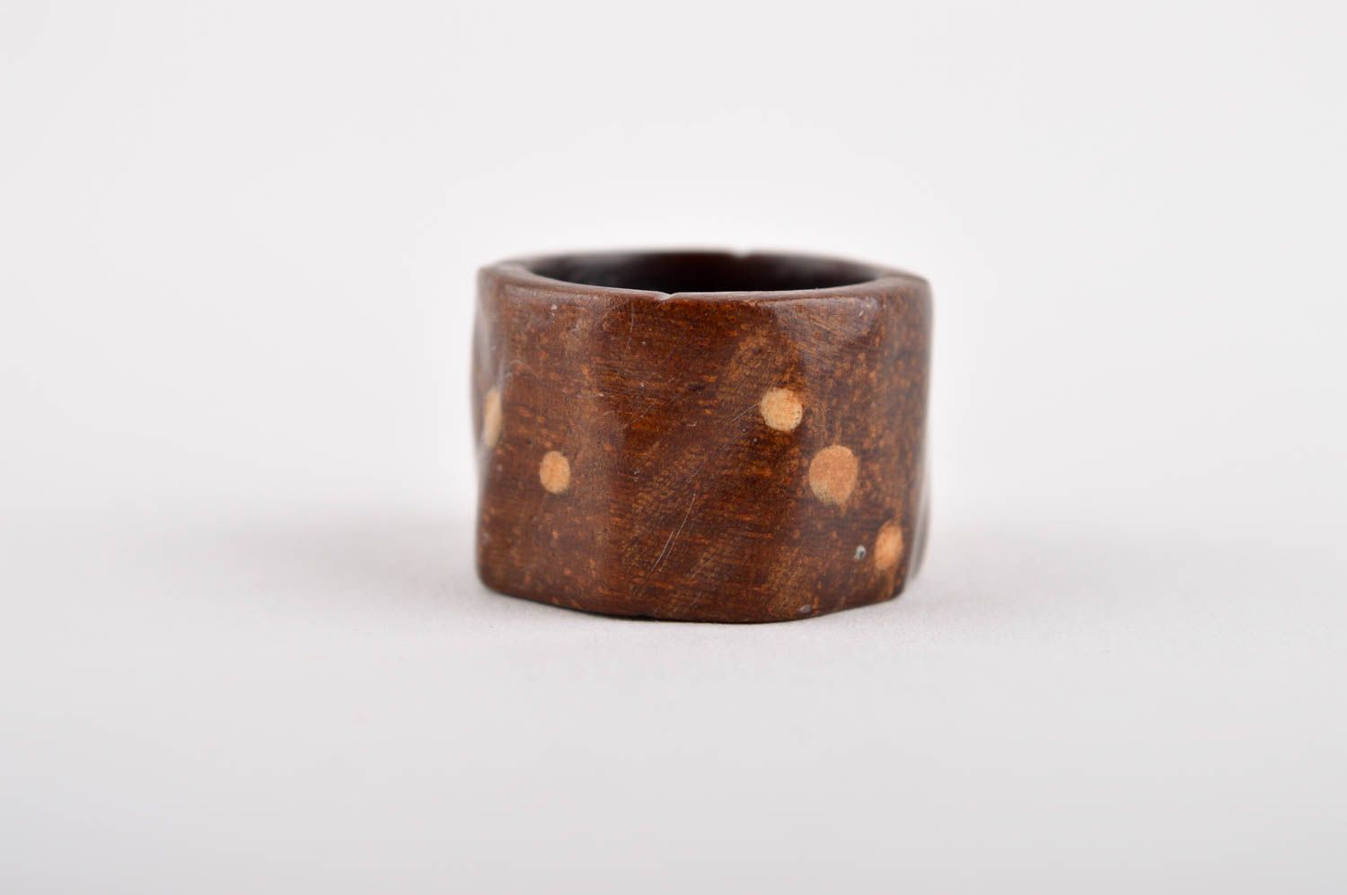 Авторское кольцо ручной работы стильное кольцо из дерева украшение из дерева фото 3