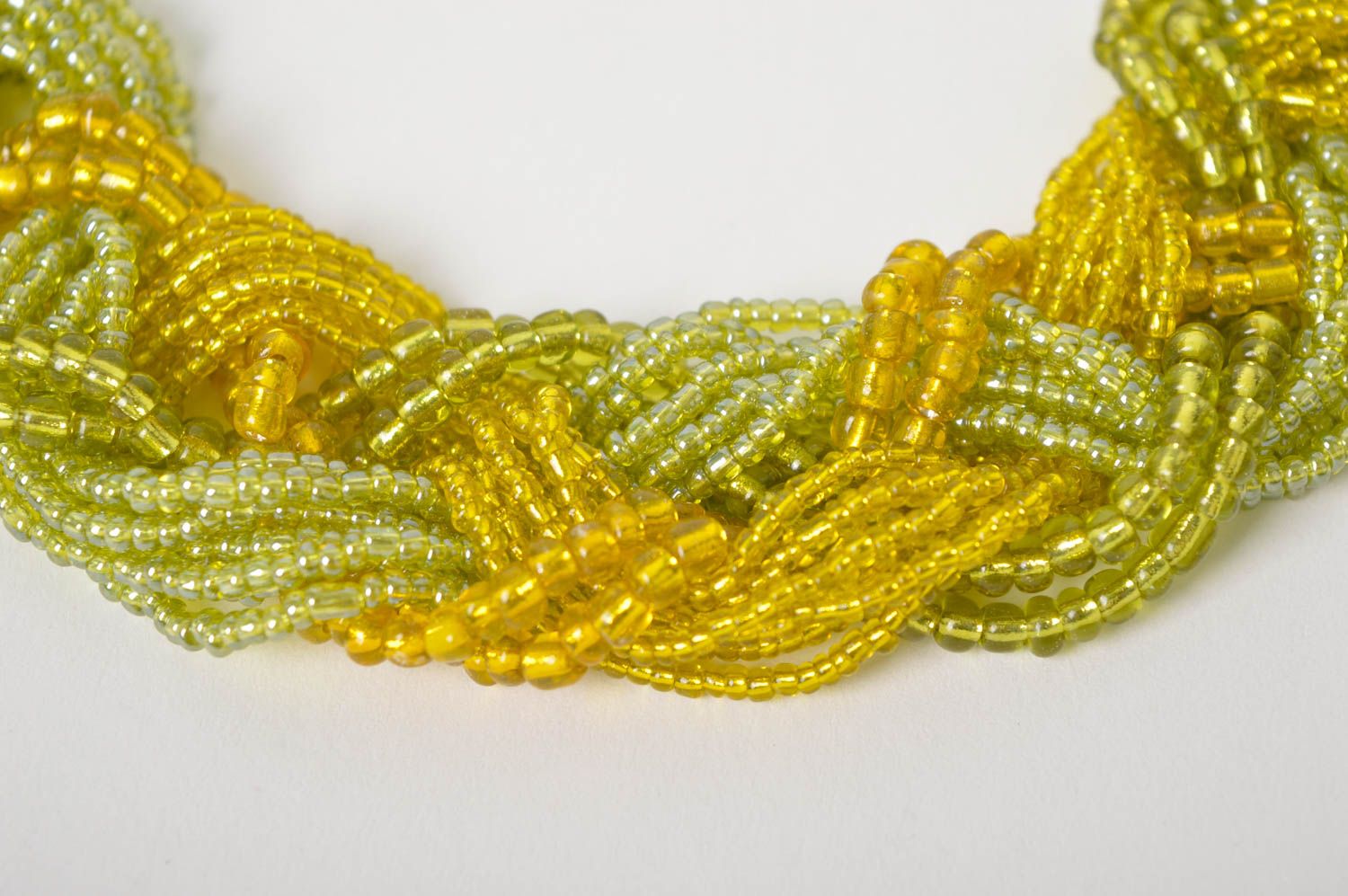 Damen Halskette handgemacht Designer Schmuck grün gelb Frauen Accessoire  foto 3