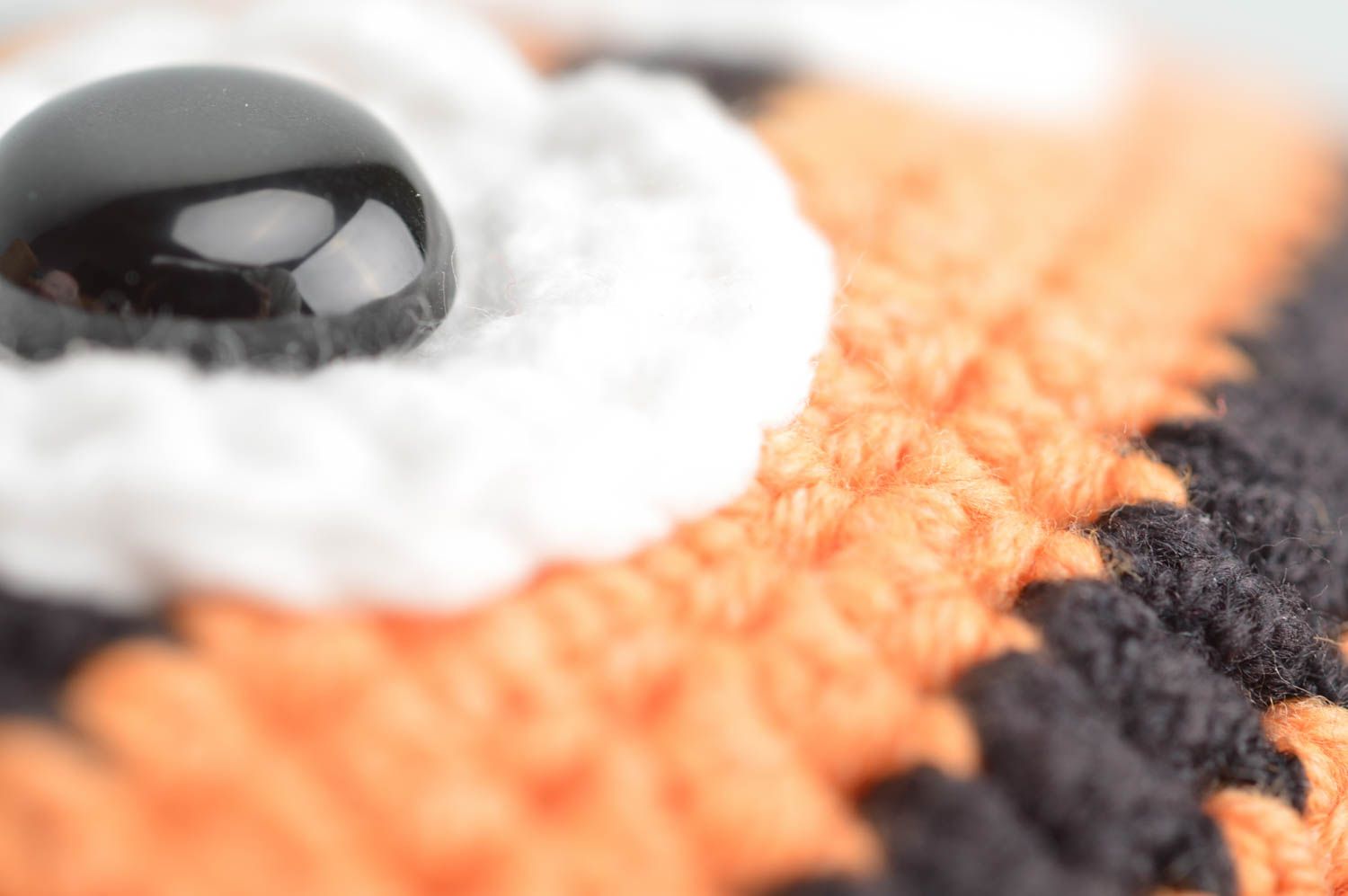 Handmade gehäkelte Kindermütze modisches Accessoire Mütze Tiger orange schwarz foto 4