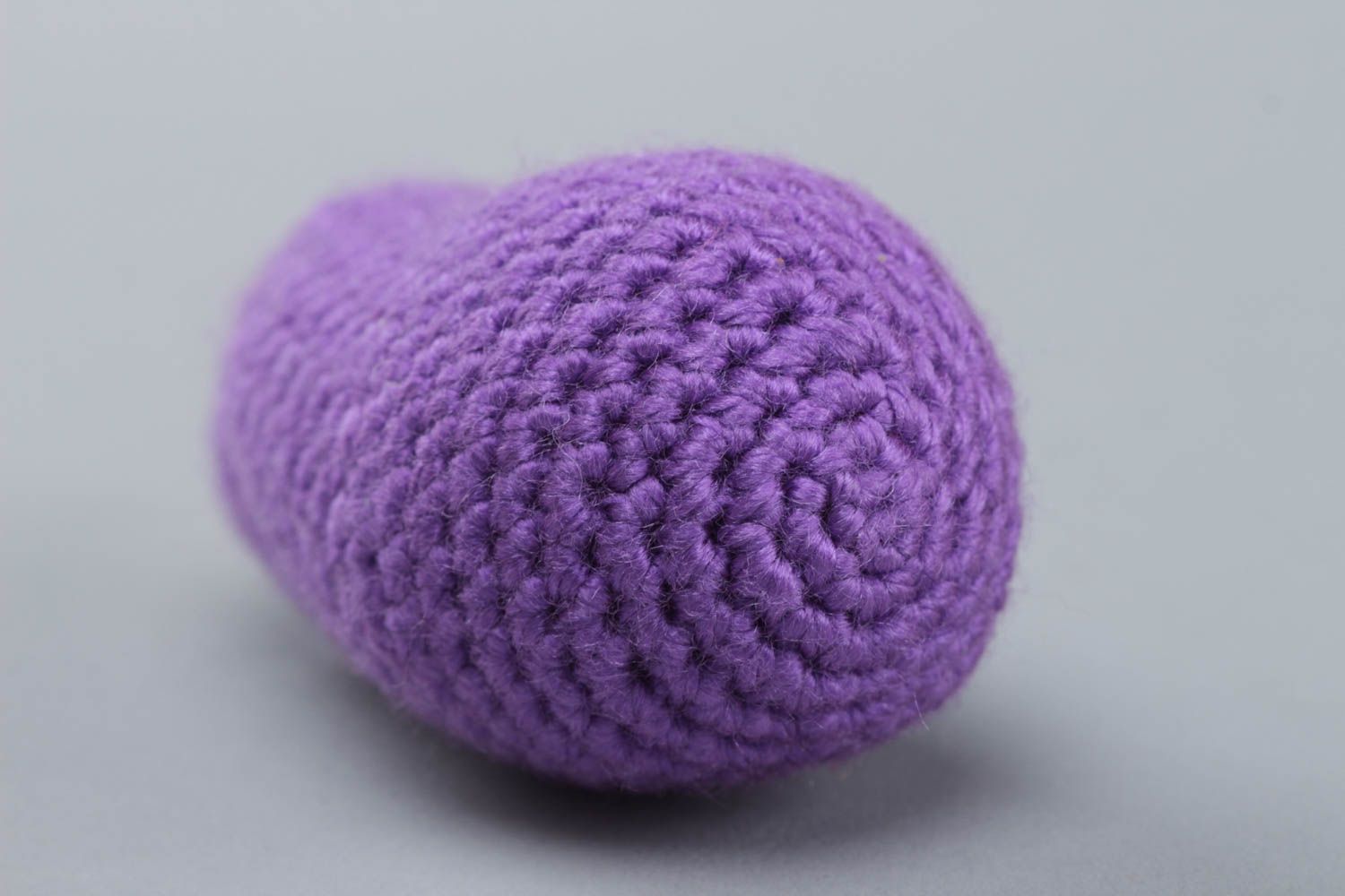 Handmade soft toy crocheted of acrylic threads eggplant for kids and interior decor photo 4