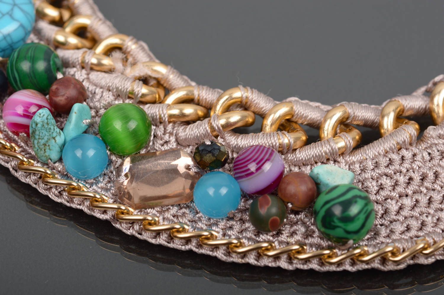 Handmade grelles Damen Collier Modeschmuck Halskette Accessoires für Frauen  foto 3