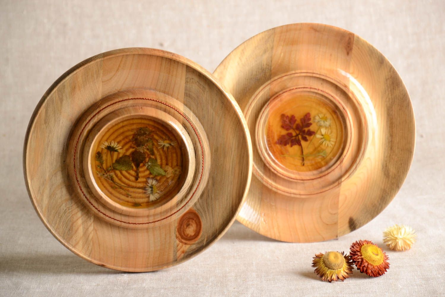 Handmade plate designer plate wooden plate wooden dishes kitchen decor photo 1