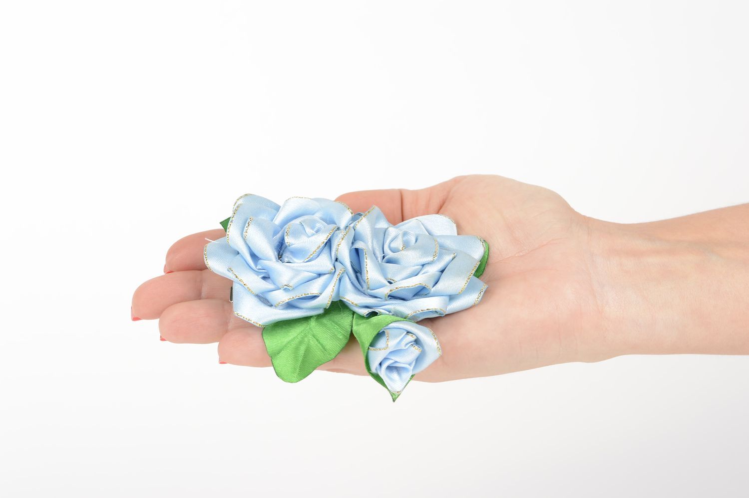 Handmade flower hair clip hair jewelry hair accessories for girls gifts for kids photo 5
