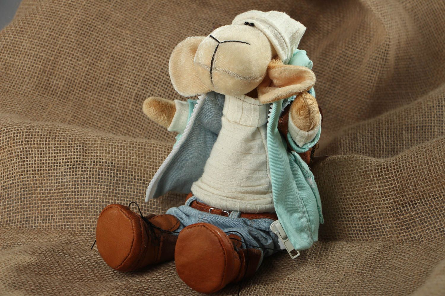 Designer soft toy Lamb with Backpack photo 5