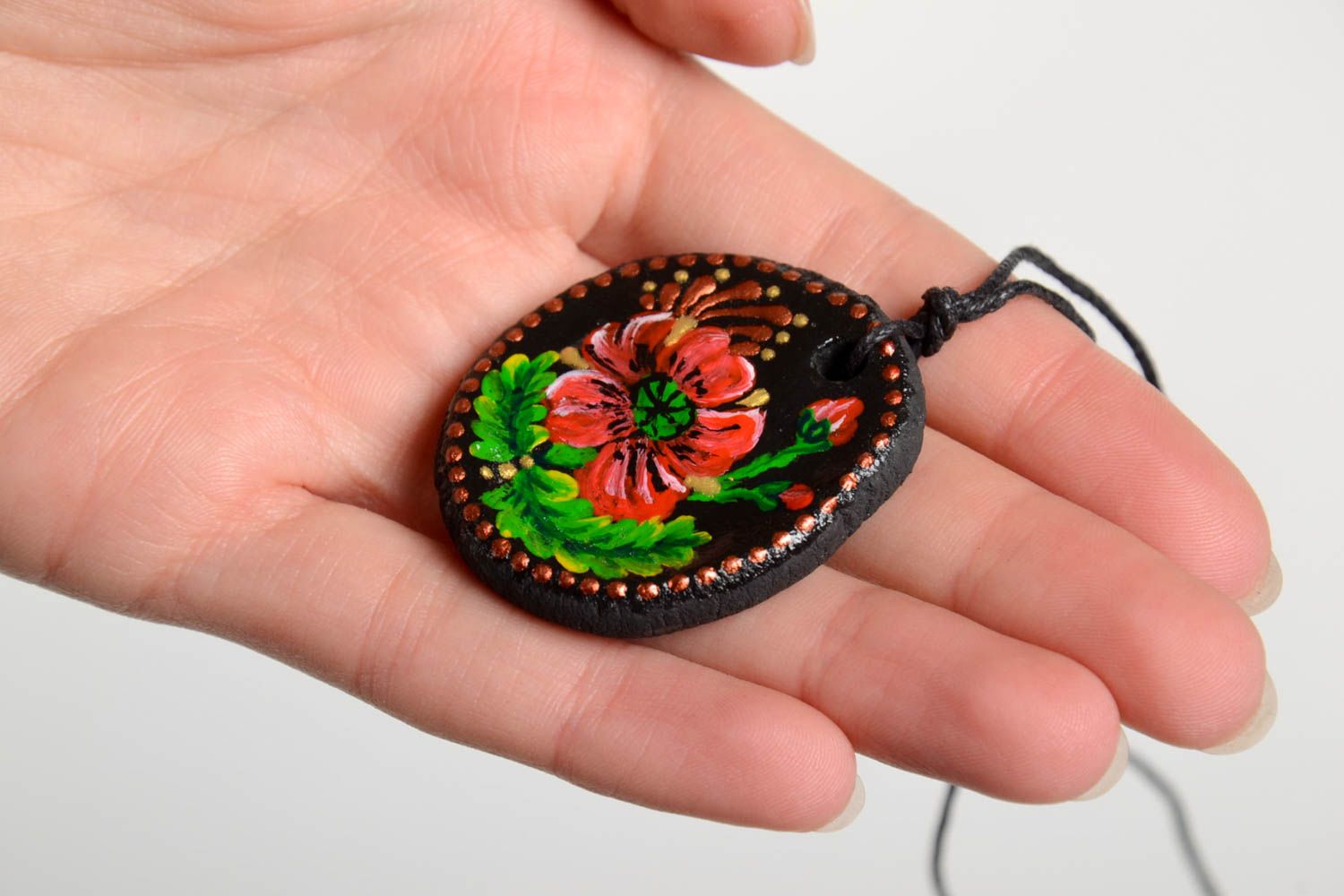 Handmade pendant designer accessory gift ideas clay jewelry clay pendant photo 4