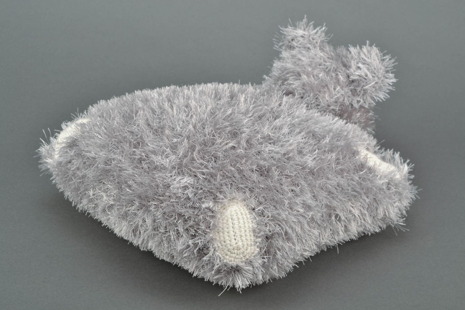 Gray knitted soft pillow pet photo 4
