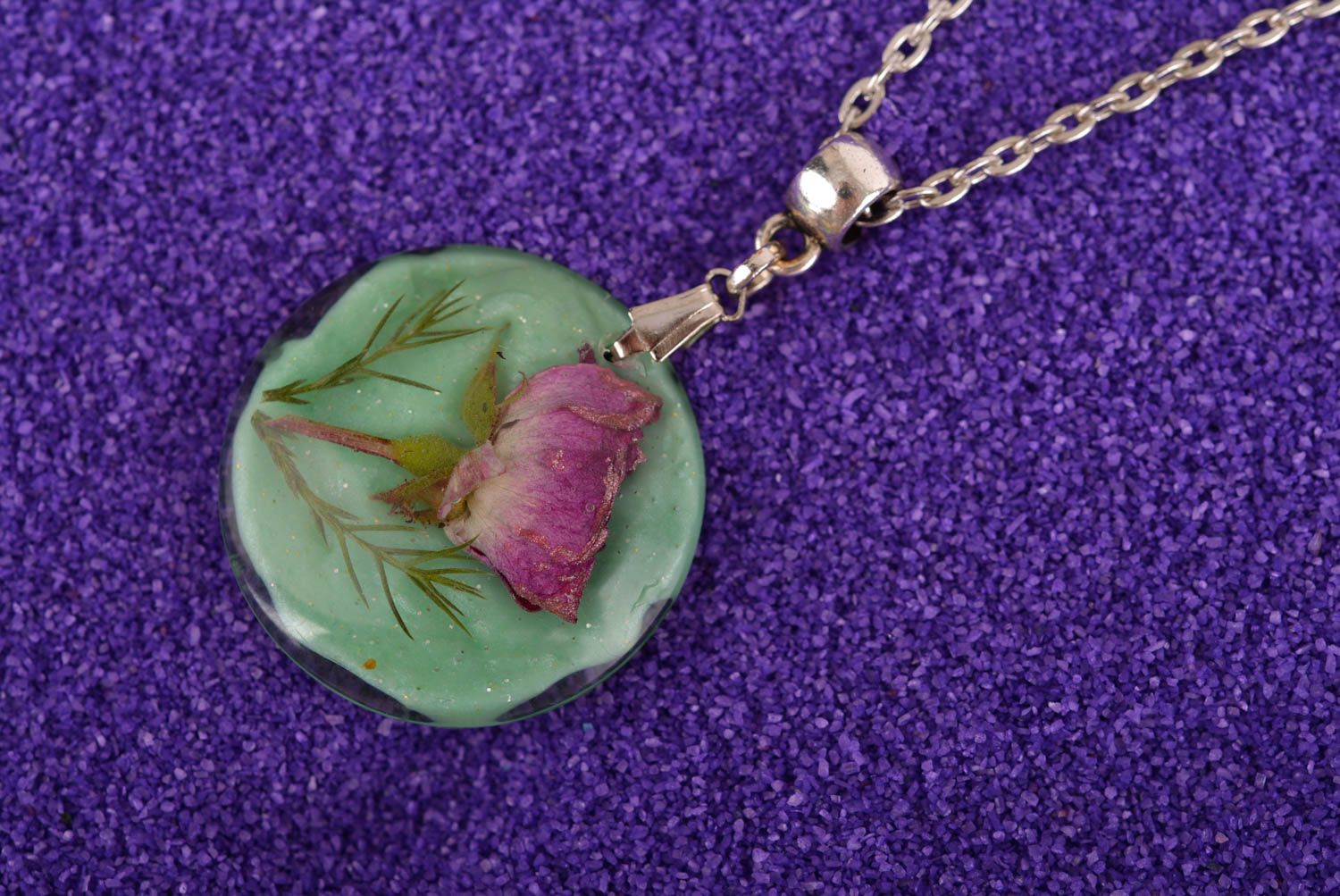 Handmade pendant unusual pendant for women gift ideas epoxy resin jewelry photo 1