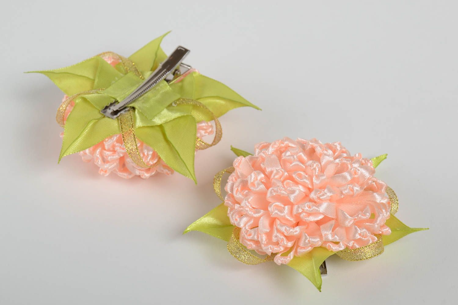 Handmade Blumen Haarspangen Geschenk für Frauen Haarspangen mit Blume 2 Stück foto 2