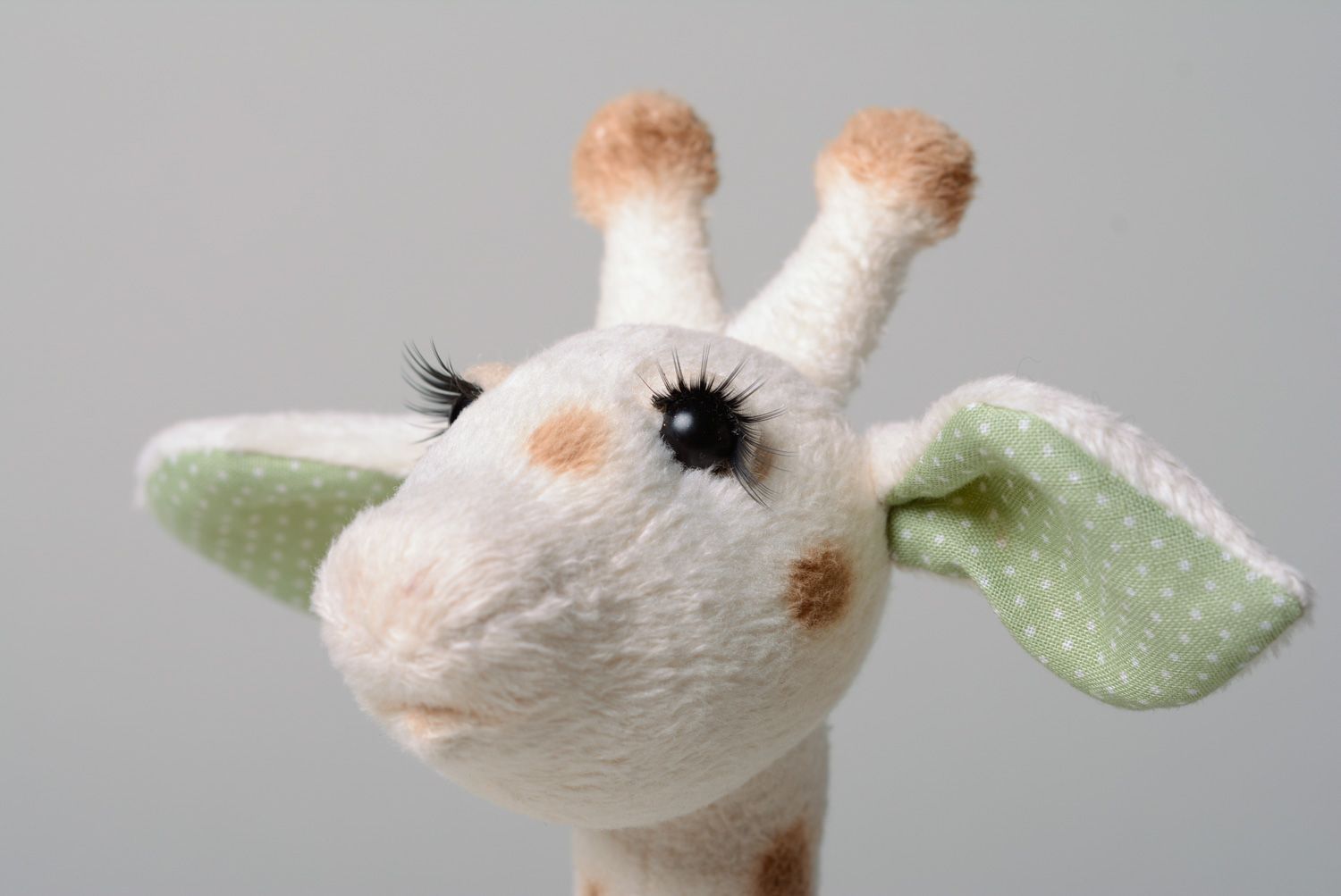 Handmade plush toy giraffe in cotton dress photo 2
