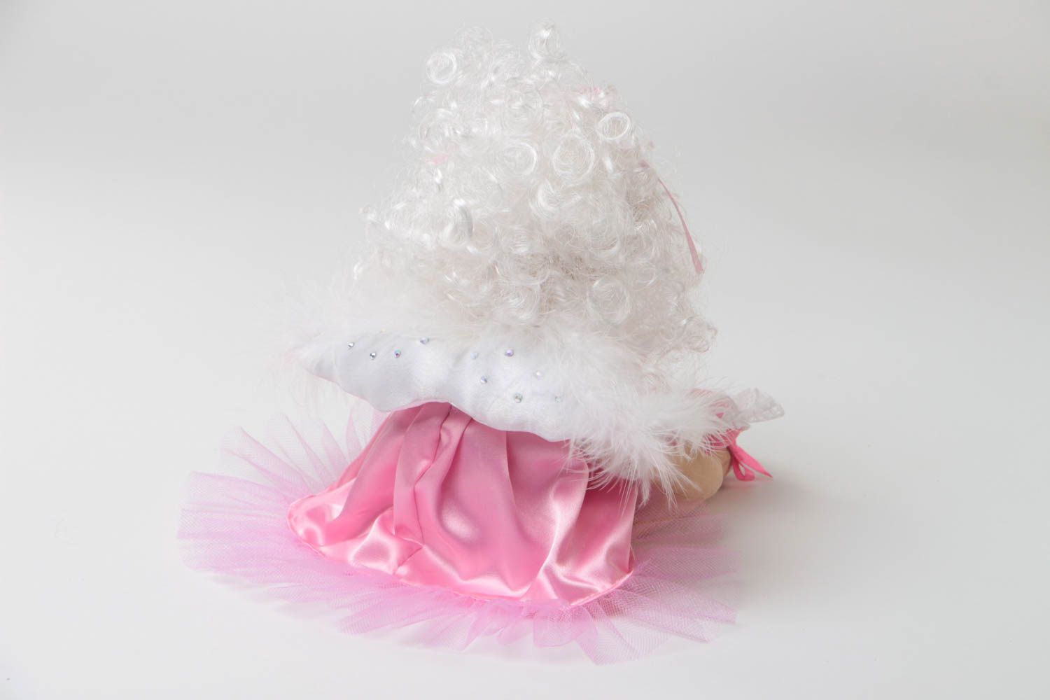 Muñeca de trapo de algodón hecha a mano textil bonita para niños Angelito foto 4