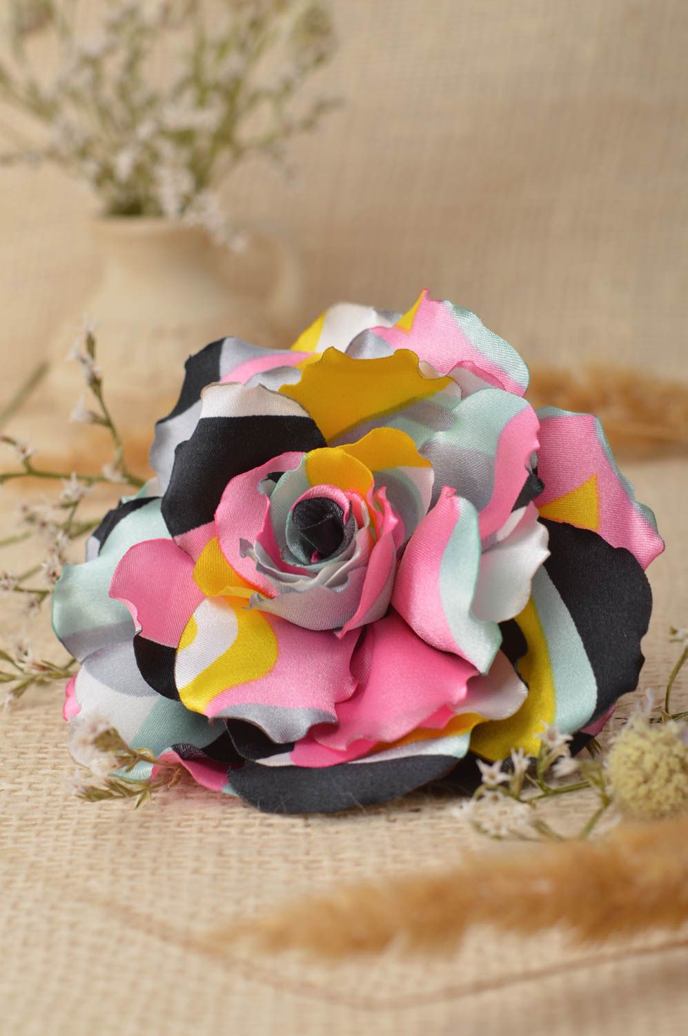 Flower brooch flower hair clip homemade jewelry designer accessories gift ideas photo 1