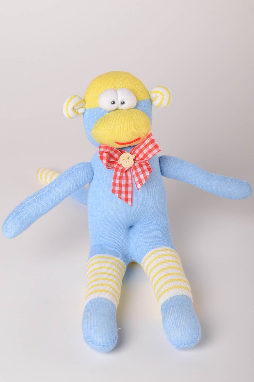 Детская игрушка handmade игрушка-животное мягкая игрушка голубая обезьянка фото 3