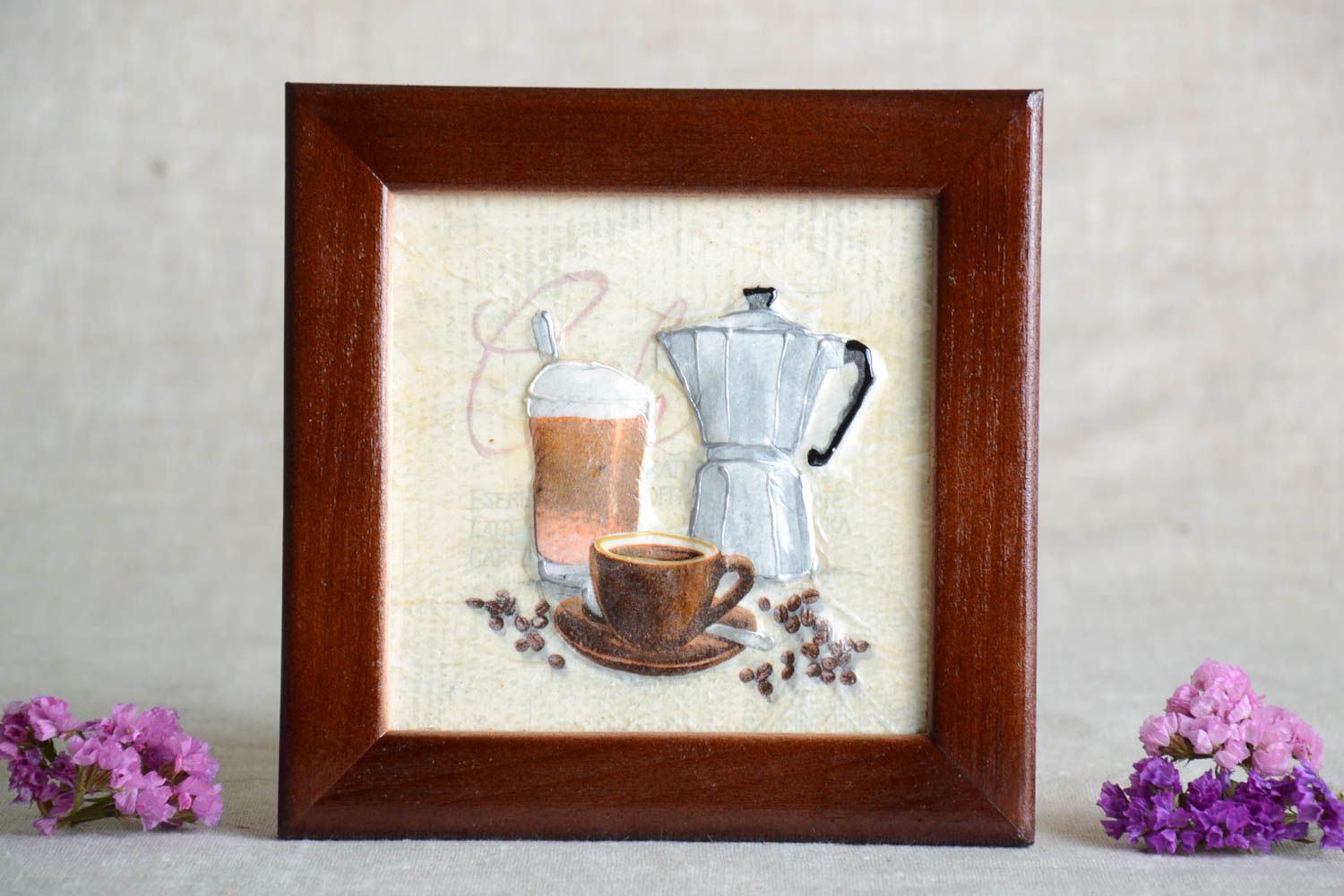 Подарок ручной работы необычное панно на стену оригинальный подарок Кофе фото 1