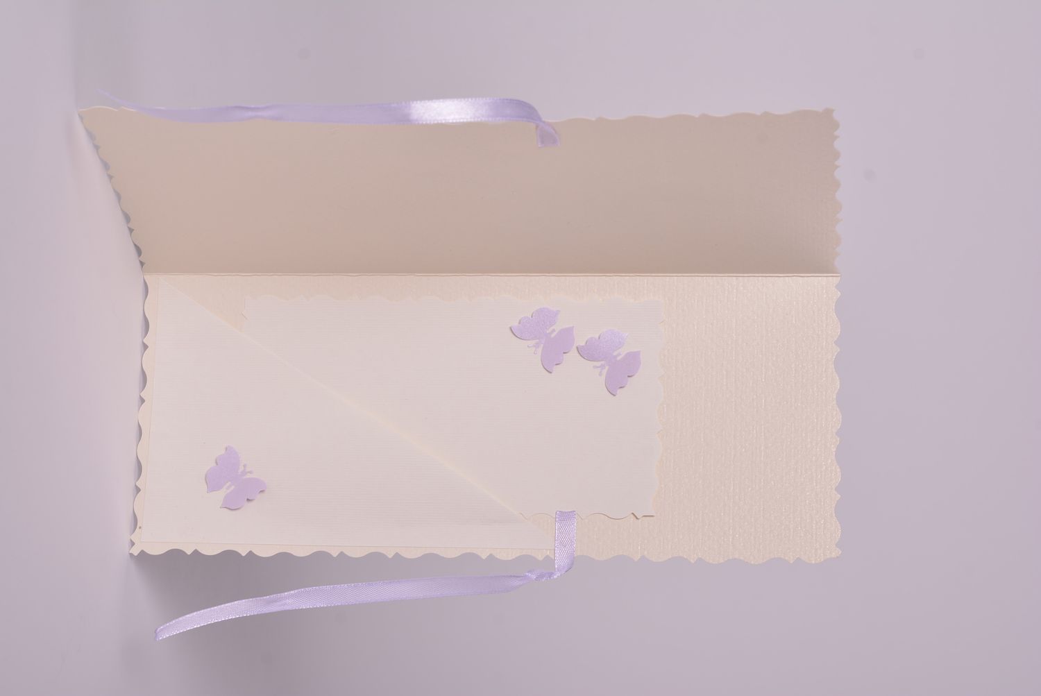 Carte de voeux design faite main carton papier blanche avec lilas Petit cadeau photo 4
