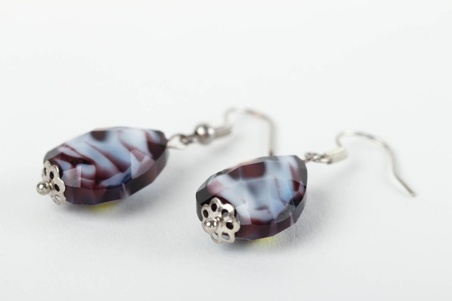Unusual handmade glass earrings stylish earrings design fashion accessories photo 3