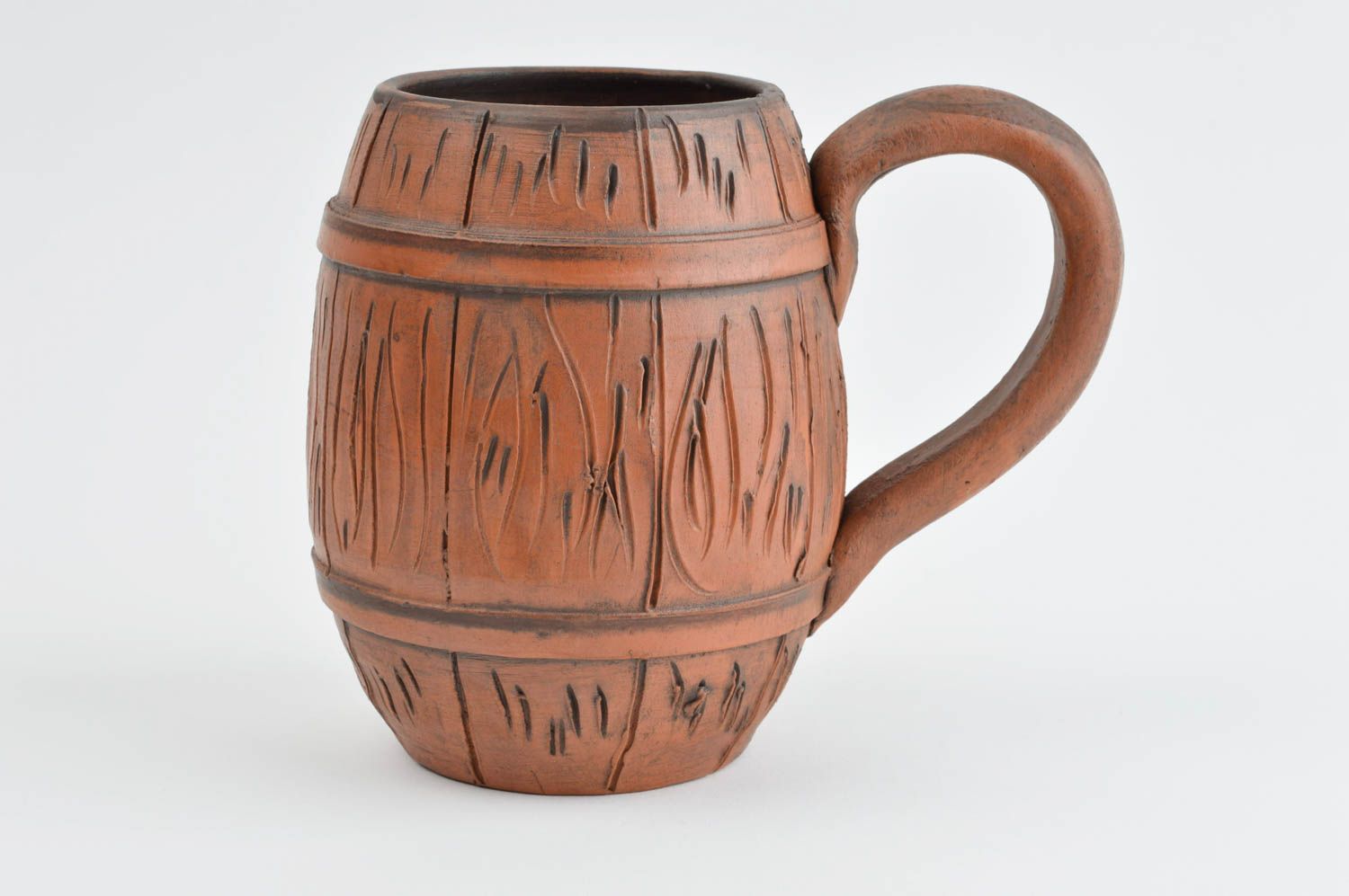 Taza original hecha a mano cerámica artesanal vasija de barro estilosa bonita foto 2