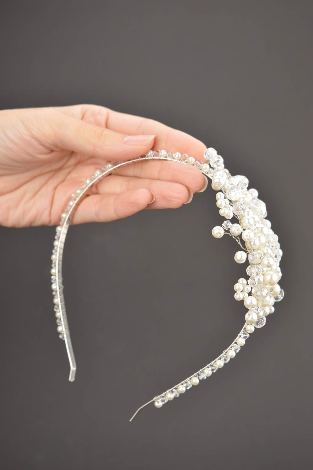 Serre-tête femme fait main Accessoire cheveux en perles tchèques Cadeau original photo 5