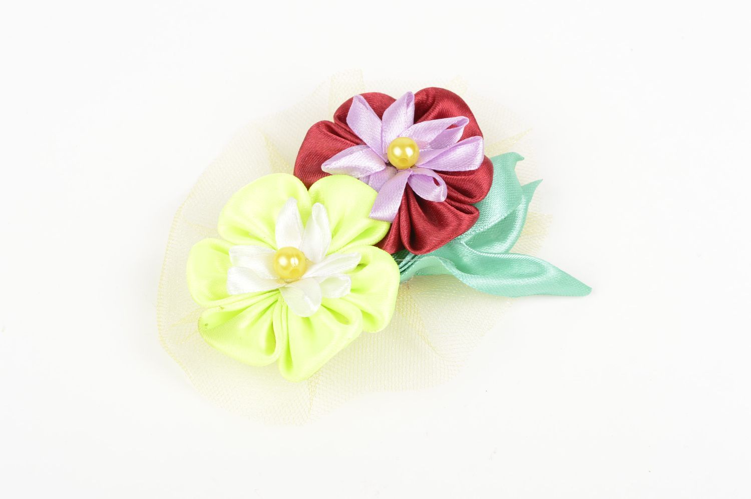 Handmade hair accessory hair clip flowers for hair hair jewelry unique gifts photo 1