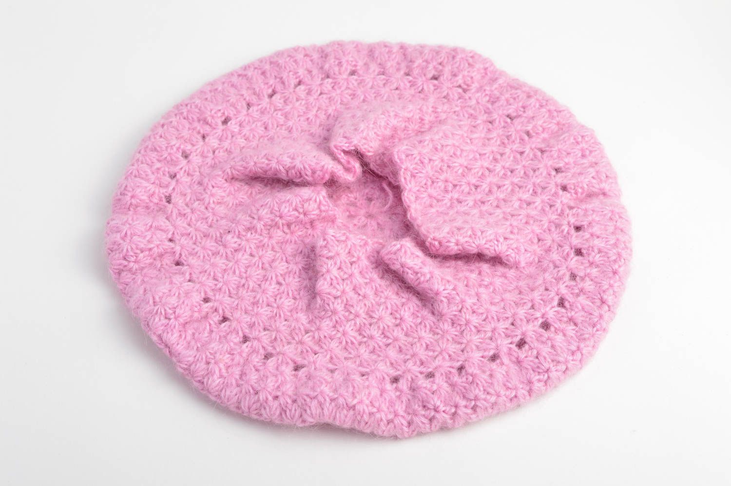 Handmade beret designer beret crocheted beret warm beret gift for girl photo 5