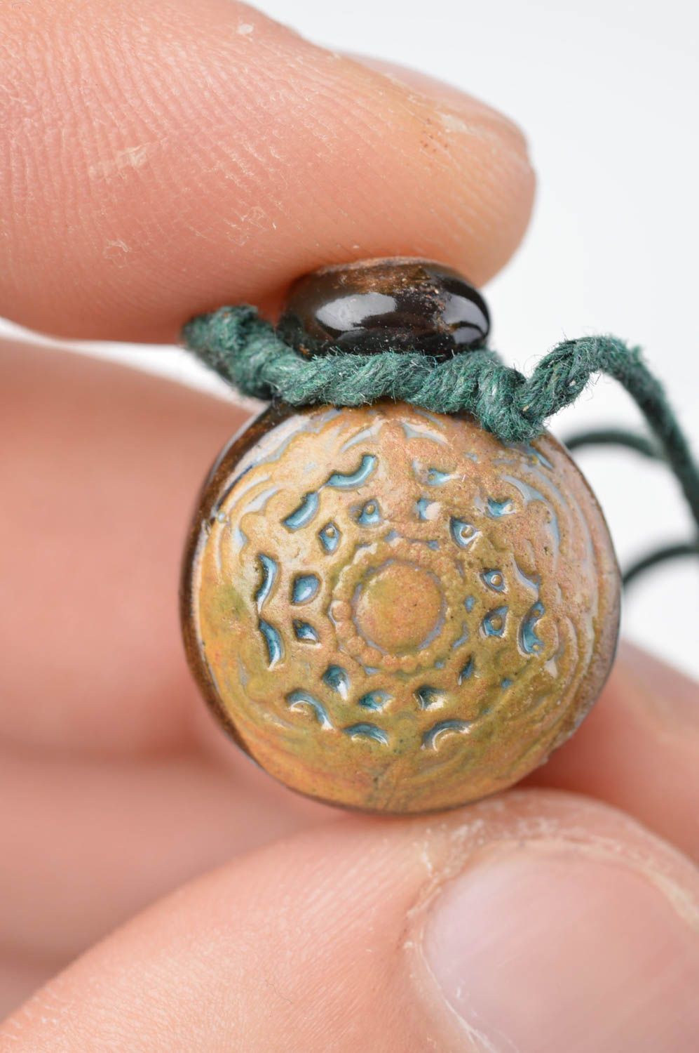 Handmade beautiful pendant female ceramic jewelry aroma pendant present photo 4