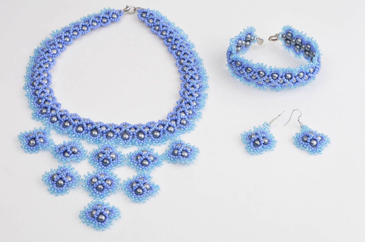Beautiful handmade necklace designer beaded bracelet stylish earrings nice gift photo 4