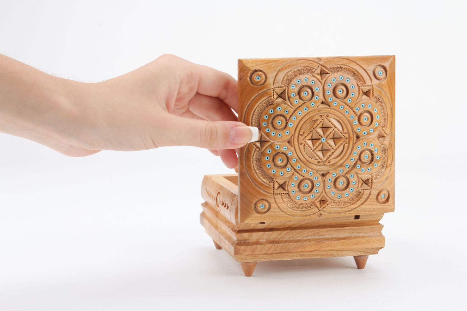 Carved wooden box photo 4