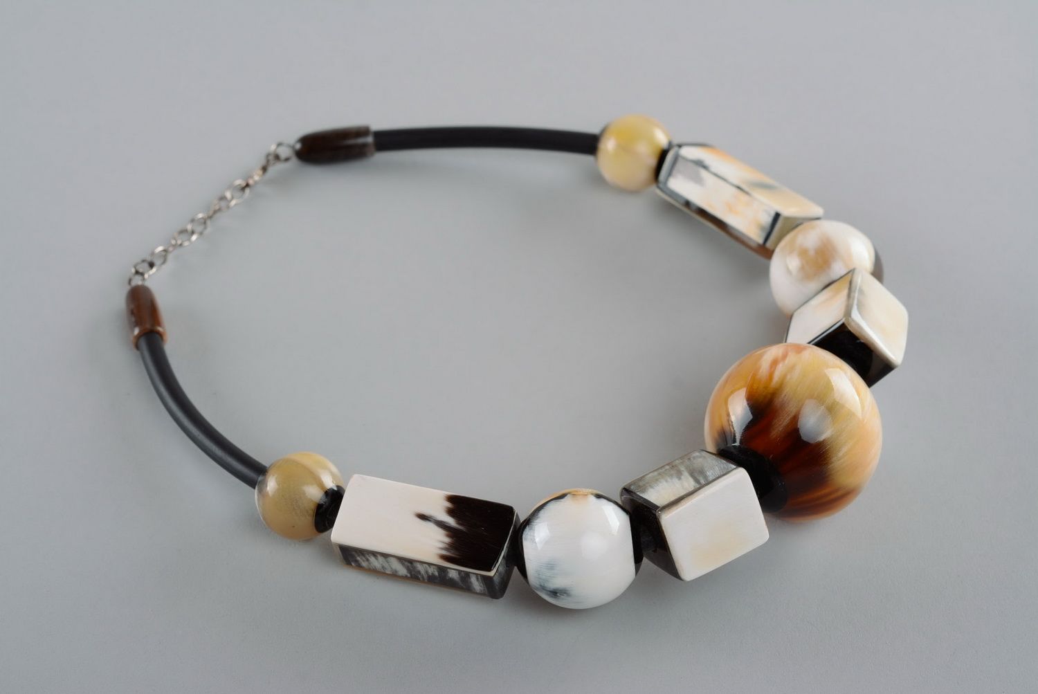 Necklet made of natural cow horn photo 4