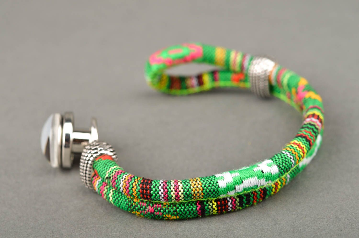 Armband Stoff handmade Armband Frauen Geschenk für Frauen in Grün stilvoll foto 4