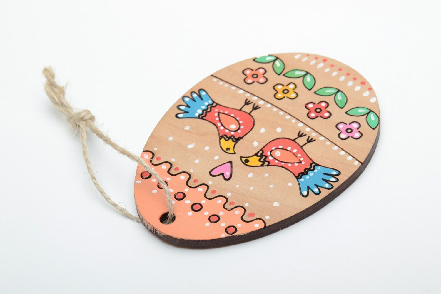 Painted plywood interior pendant magnet Easter Egg photo 4