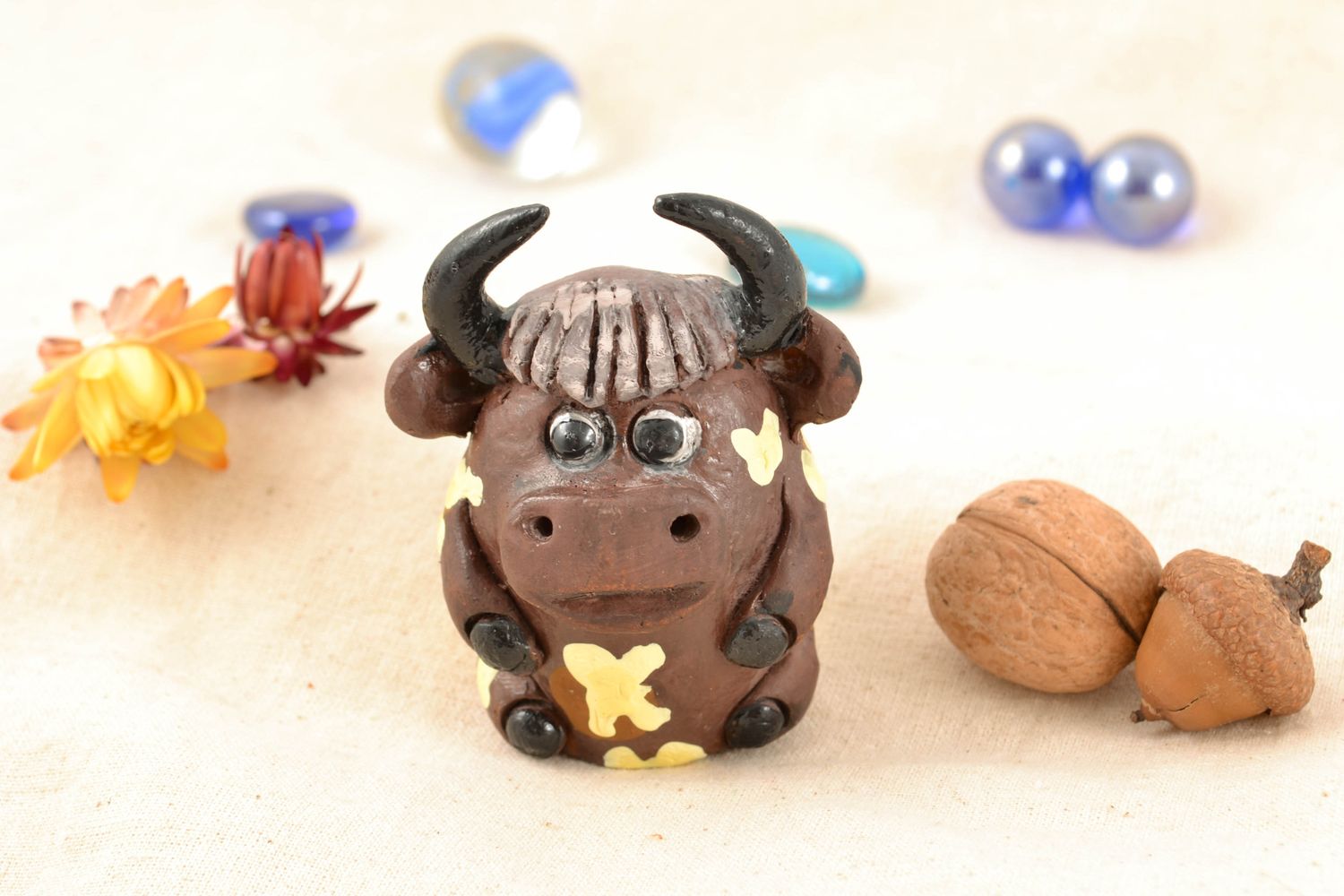 Figurine décorative en terre cuite faite main Vache photo 2