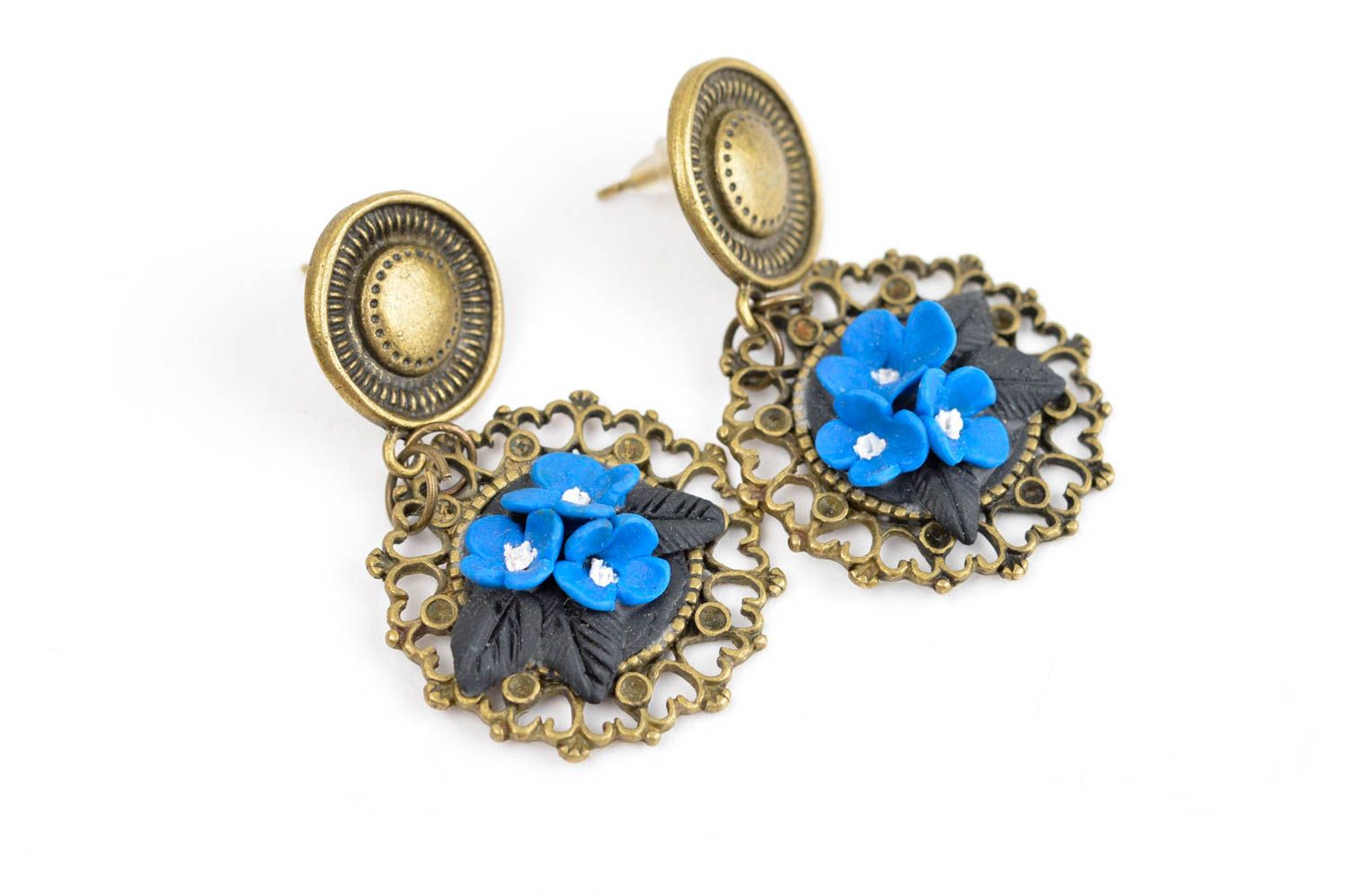 Handmade elegant earrings tender cute jewelry earrings in vintage style photo 3