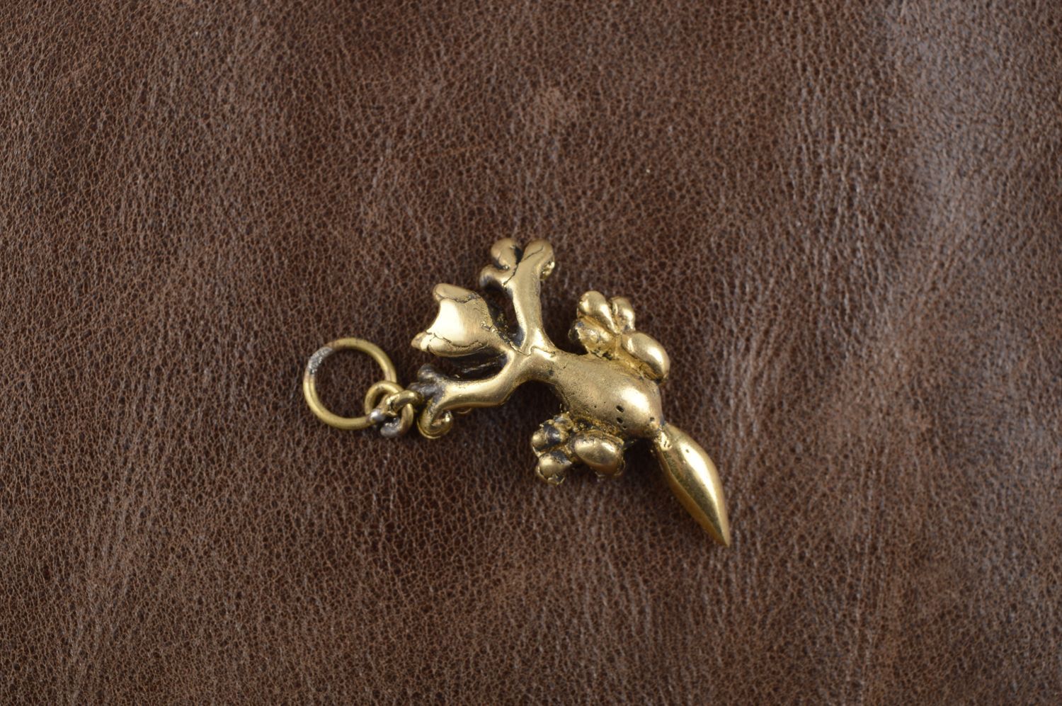 Украшение ручной работы украшение из бронзы кулон на шею оригинальный Котик фото 1