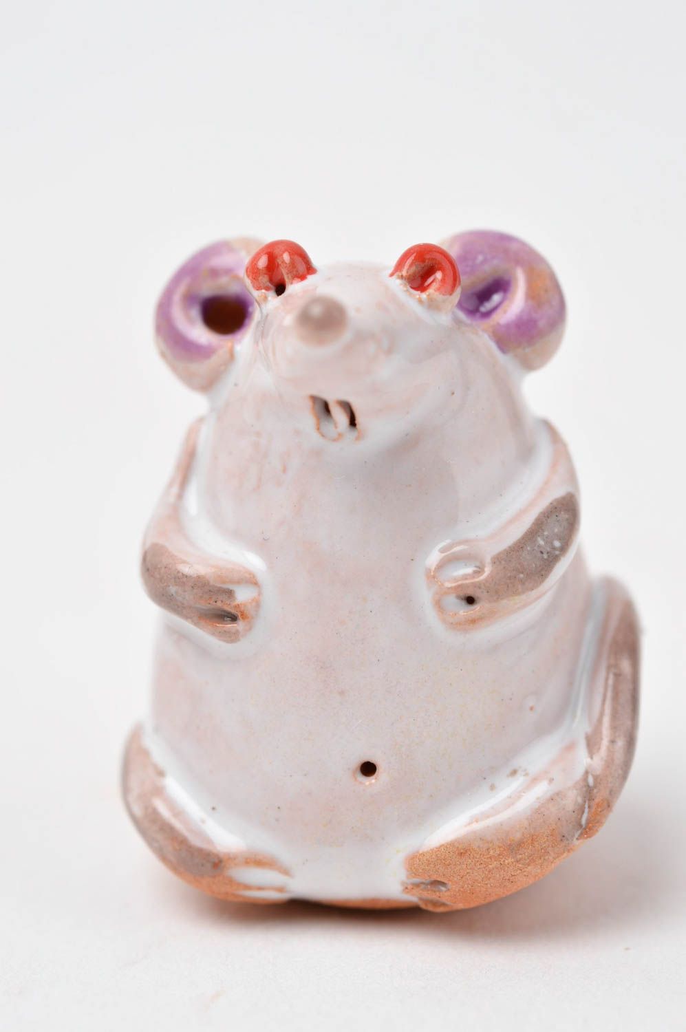 Статуэтка ручной работы глиняная статуэтка фигурка животного расписная Мышь фото 8