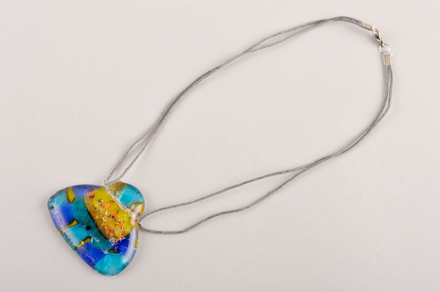 Handmade pendant designer pendant unusual gift glass accessory fashion jewelry photo 4