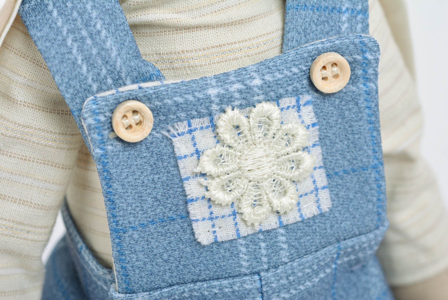 Jouet mou en tissu de coton fait main design original pour intérieur Lapin photo 5