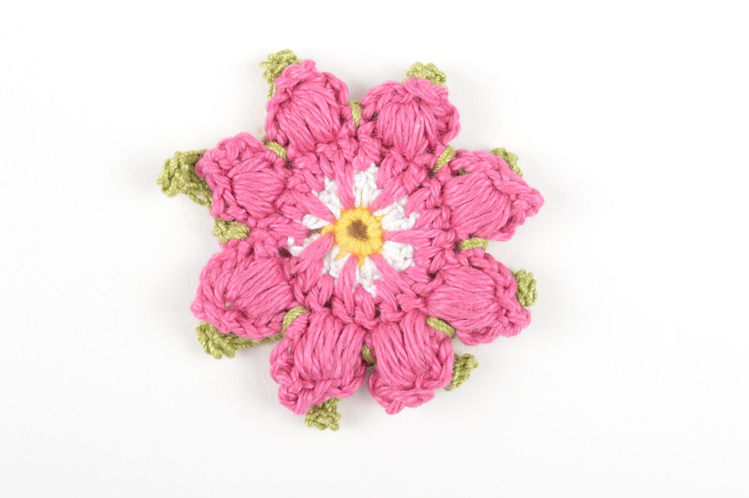 Handmade stylish blank for jewelry crocheted cute flower jewelry fittings photo 3