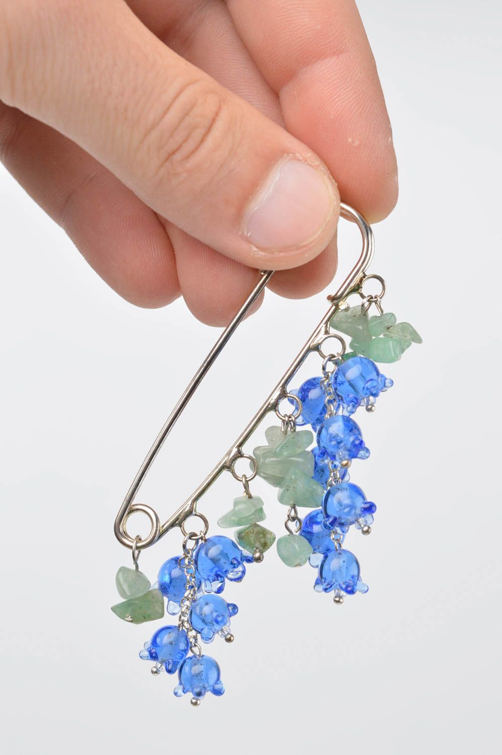 Beautiful handmade glass brooch beaded brooch designer accessories for girls photo 3
