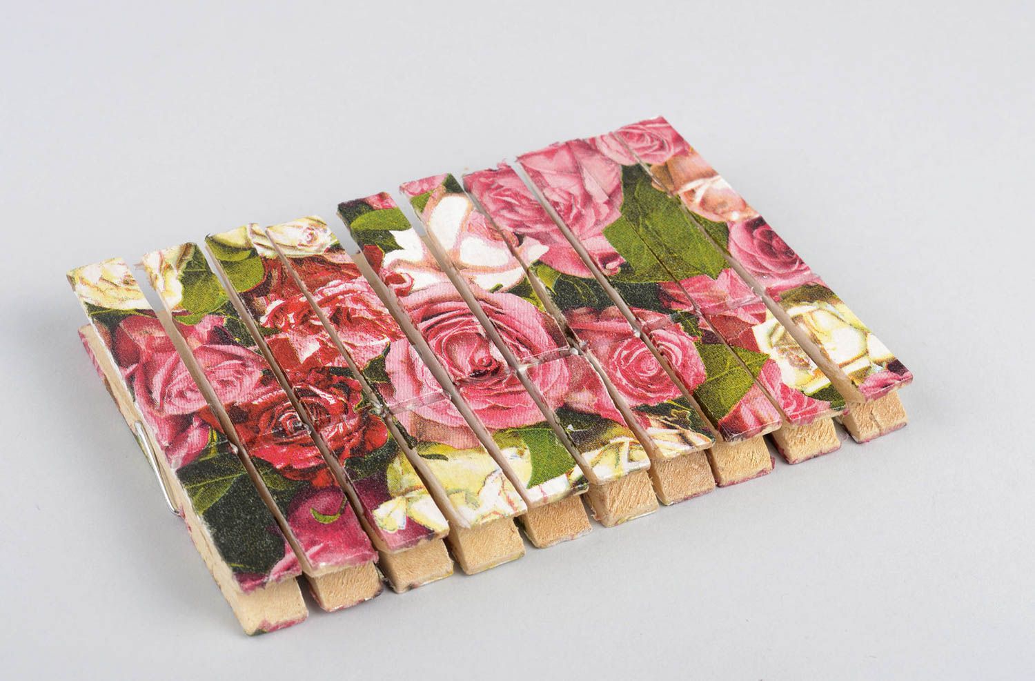 Handmade Wäscheklammern aus Holz Haushalt Zubehör bunte Wäscheklammern Rosen foto 1